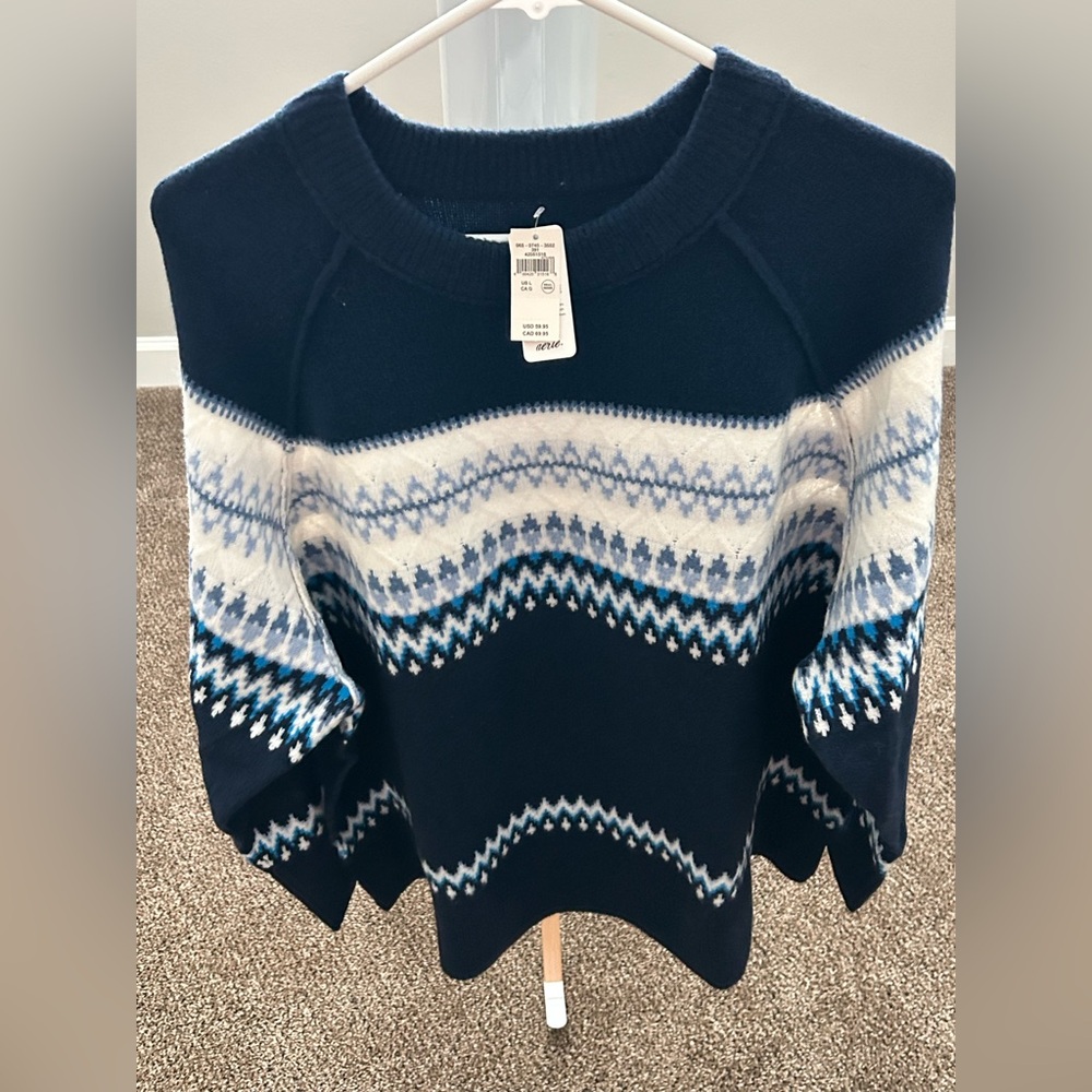 aerie Real Good Oversize Long Sleeve Cozy Pullover Crew Sweater Large NWT
